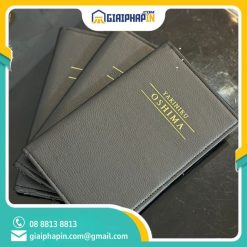 In menu/thực đơn bìa da