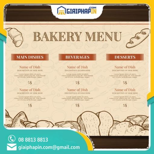 In menu/thực đơn