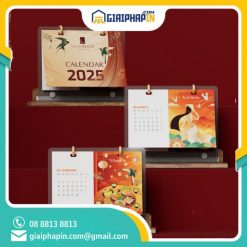 In lịch gỗ để bàn Giao Thừa