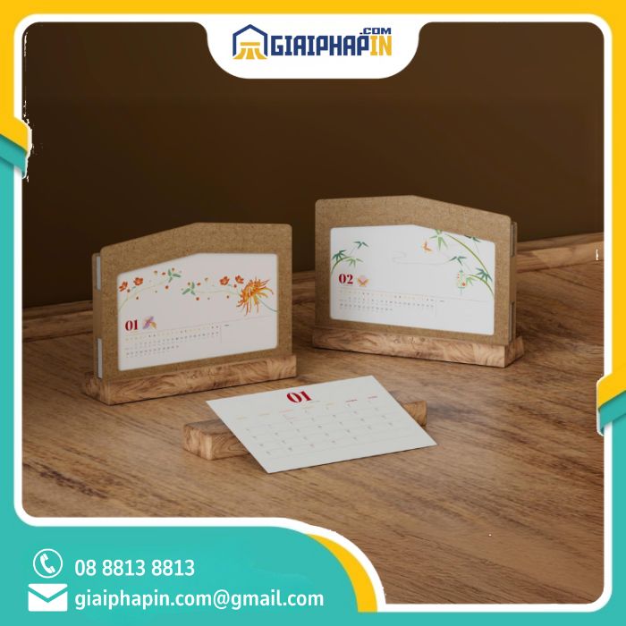 In lịch gỗ để bàn Uyển Xuân