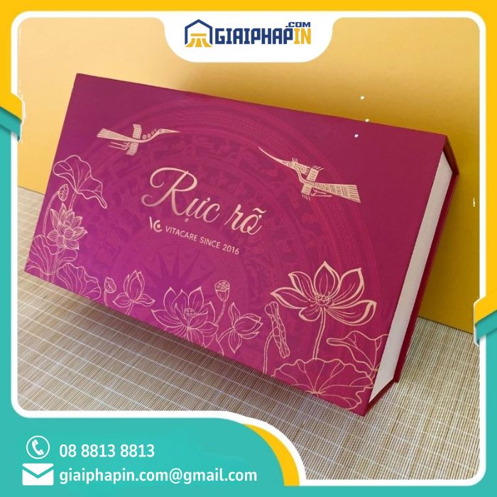 In hộp nam châm cạnh đựng quà tặng Vitacare
