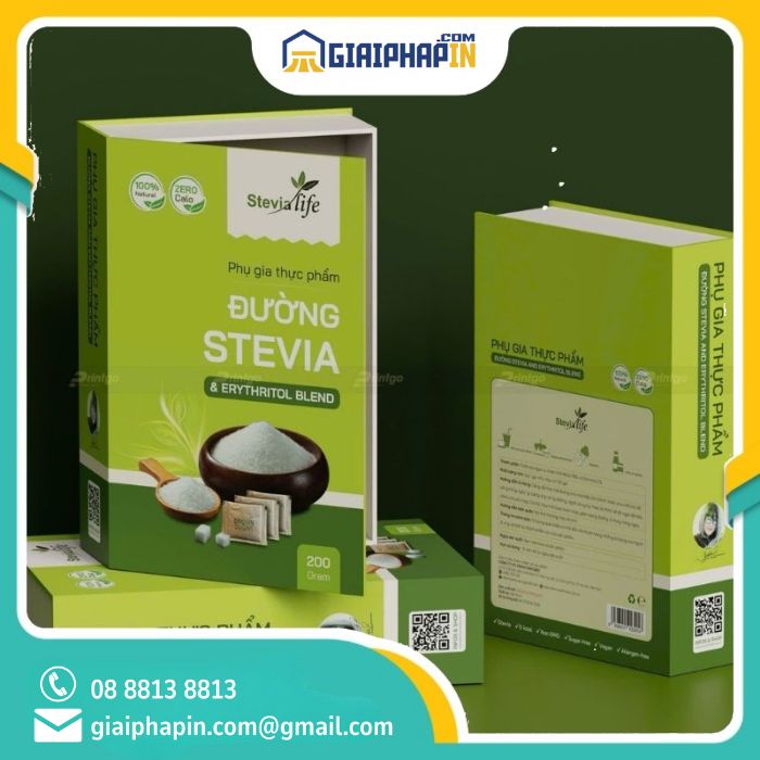 In hộp nam châm cạnh đựng đường cỏ ngọt Stevia Ventures