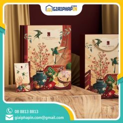 In hộp carton âm dương có đai - Hộp quà tết Giao Thừa