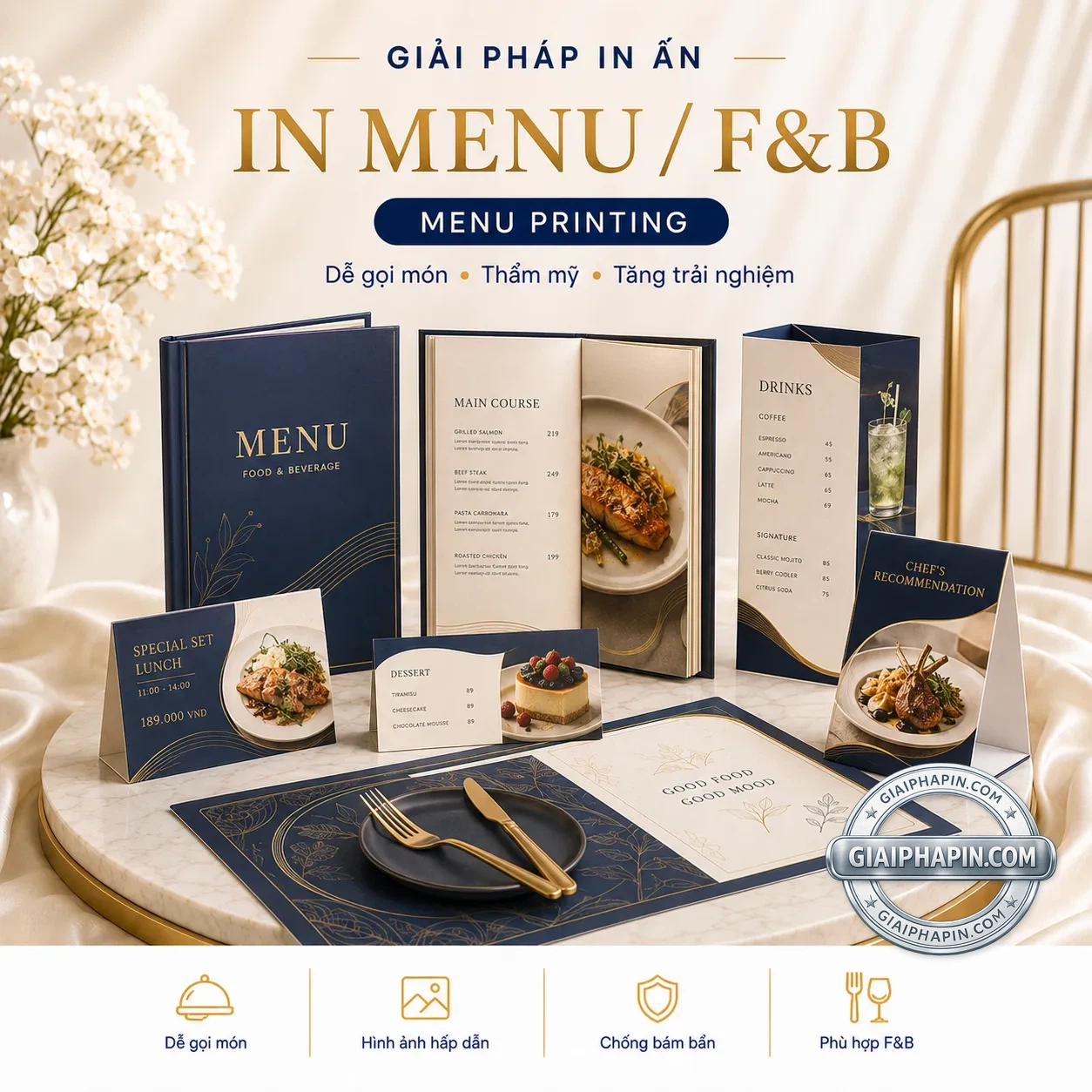 In menu F&B